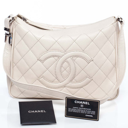 Chanel Caviar CC Hobo Ivory 9 of 9