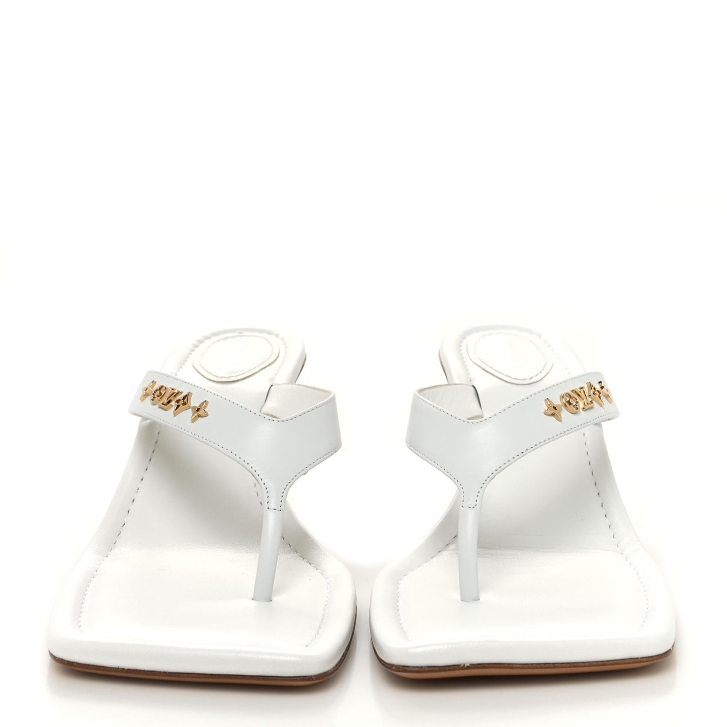 Calfskin Signature Thong Sandal 39 White