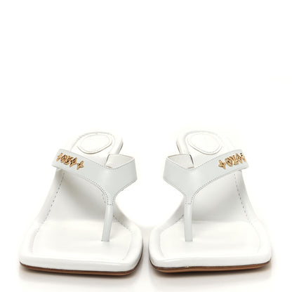 Louis Vuitton Calfskin Signature Thong Sandal 39 White 2 of 8