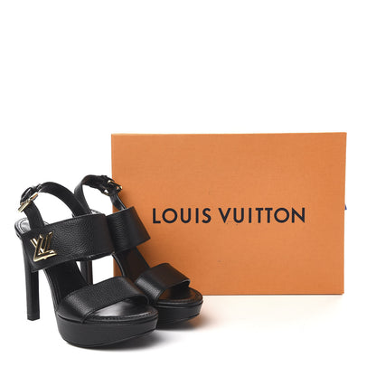 Louis Vuitton Grained Calfskin Horizon Platform Sandals 35.5 Black 8 of 8