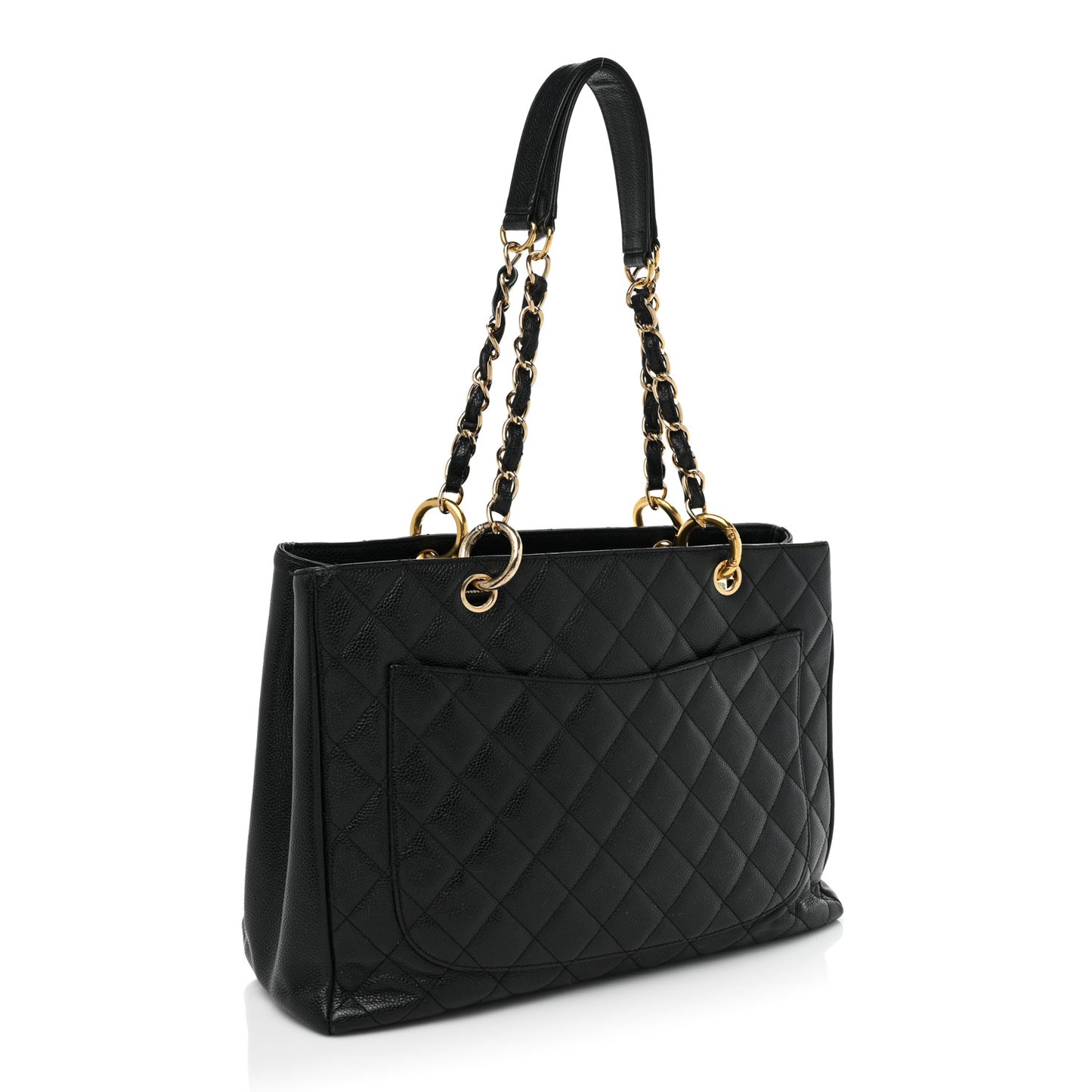 Caviar Quilted Grand Shopping Tote GST Black