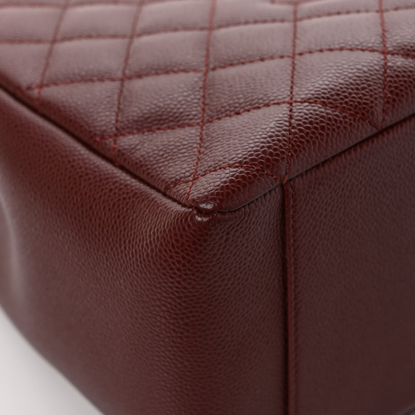 Caviar Quilted Grand Shopping Tote GST Dark Burgundy