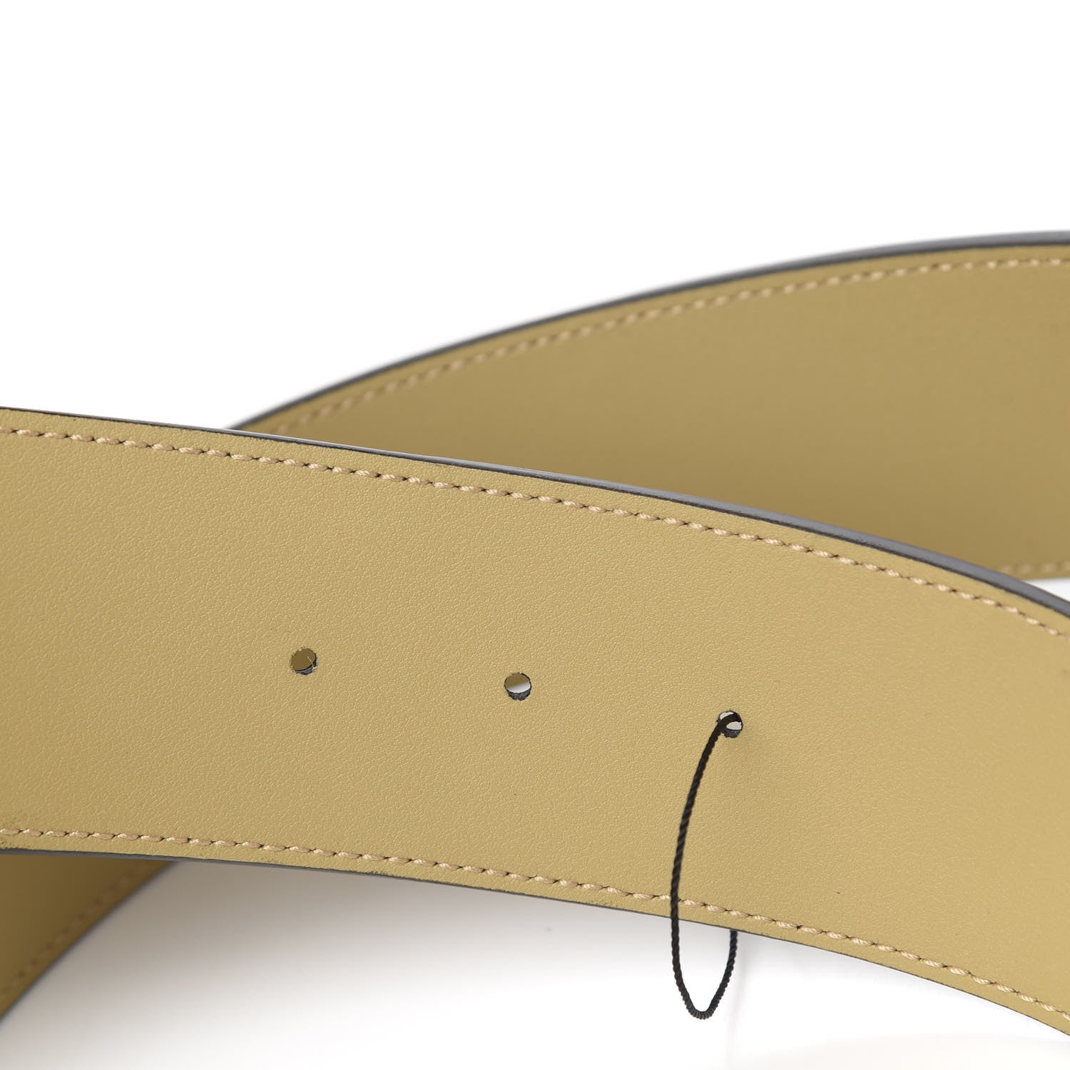 Gucci Calfskin Striped Textured Double G 50mm Belt 85 34 Black Beige 4 of 5