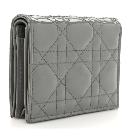 Christian Dior Patent Cannage Mini Lady Dior Wallet Grey 3 of 10