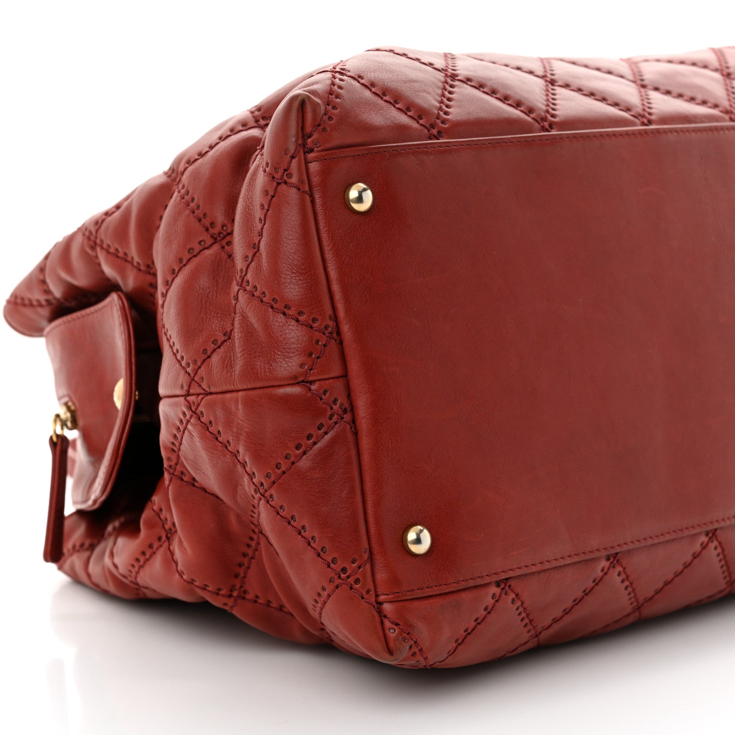 Chanel Calfskin Quilted Medium Retro Chain Tote Red 9 of 12