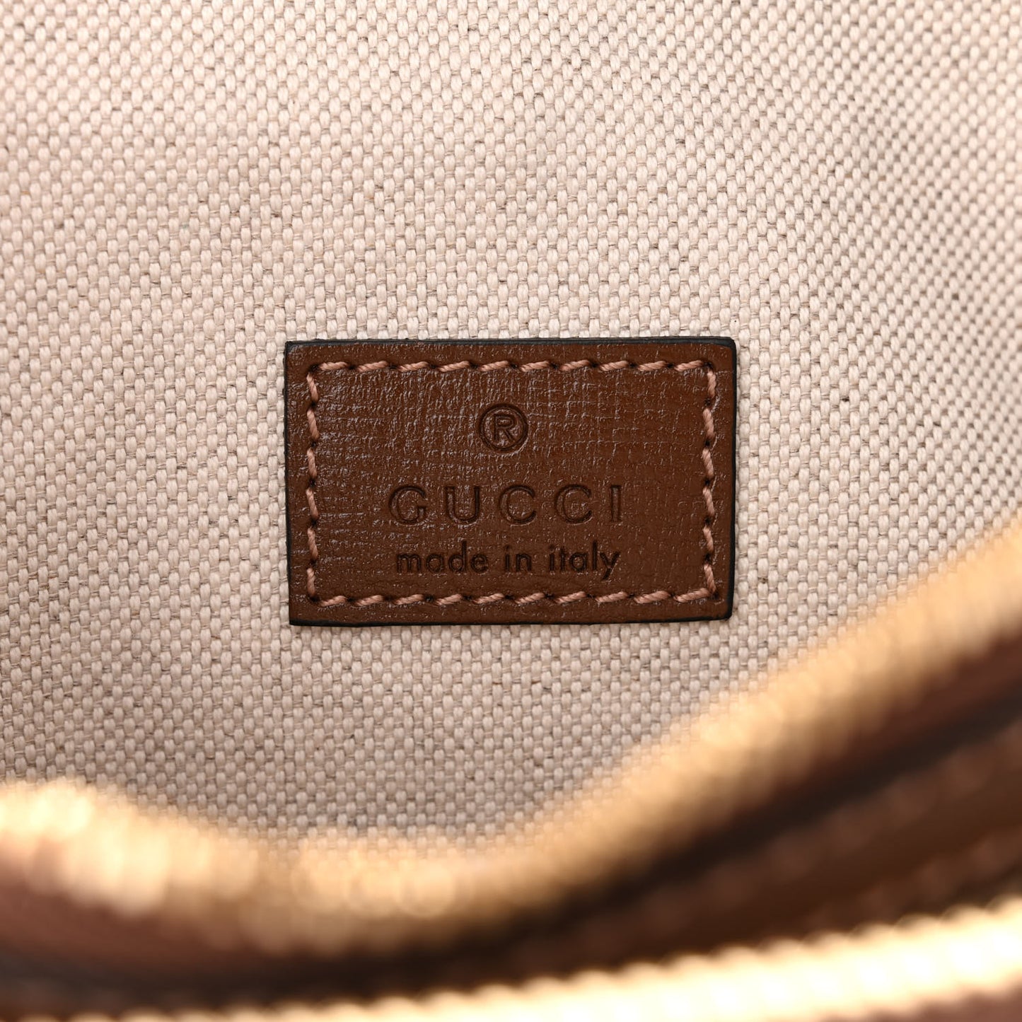 GG Supreme Monogram Textured Calfskin Retro Interlocking G Belt Bag Beige Ebony Brown Sugar