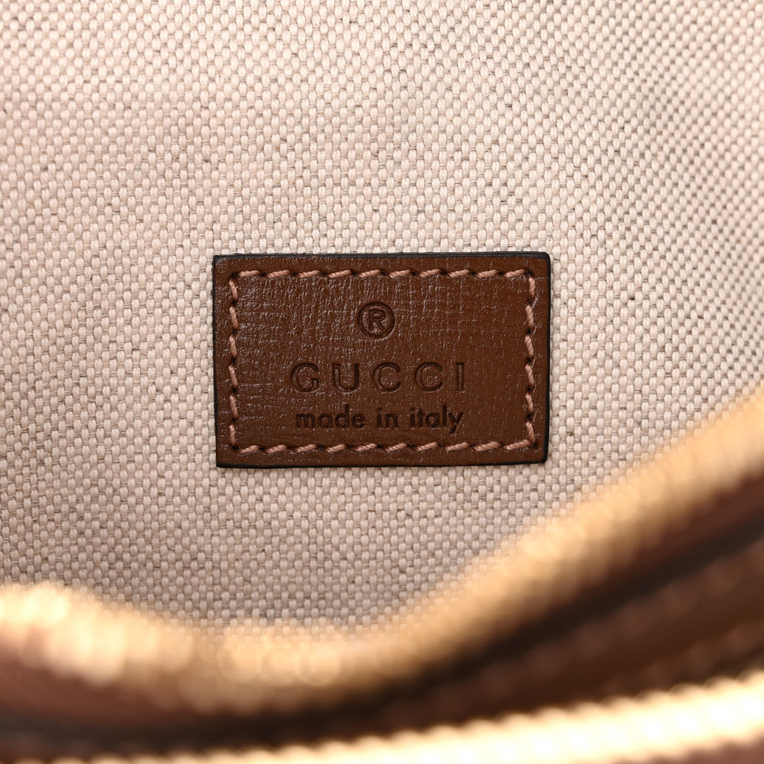 Gucci GG Supreme Monogram Textured Calfskin Retro Interlocking G Belt Bag Beige Ebony Brown Sugar 6 of 9