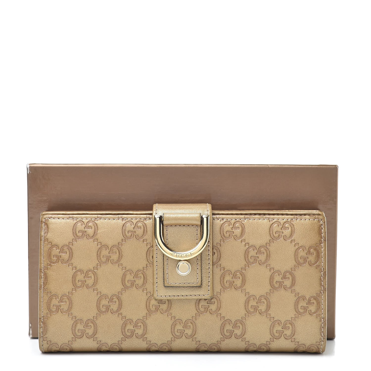 Gucci Metallic Guccissima Abbey Continental Wallet Gold 11 of 11