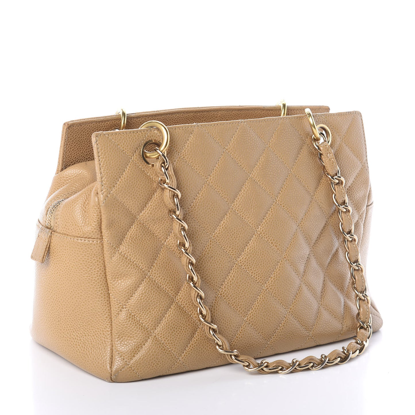 Caviar Quilted Petit Timeless Tote PTT Beige