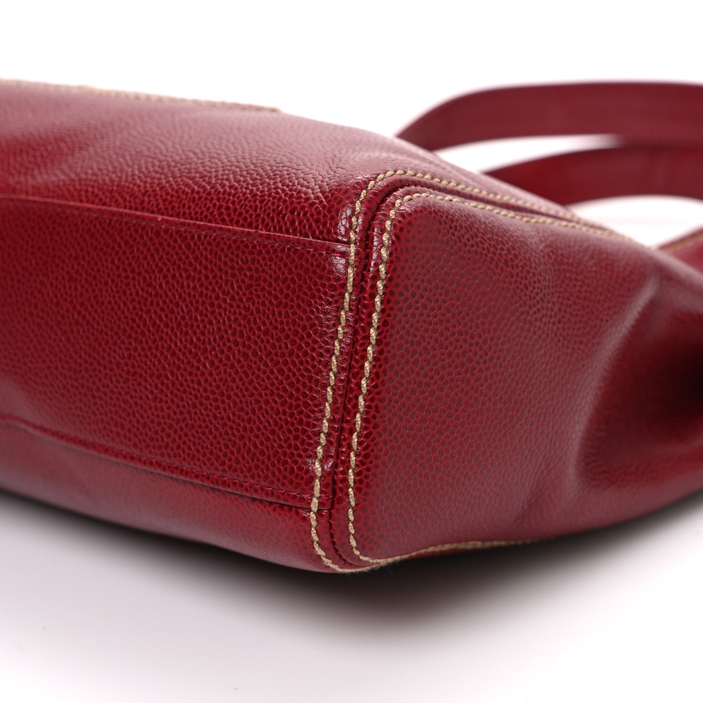 Caviar CC Stitched Tote Red