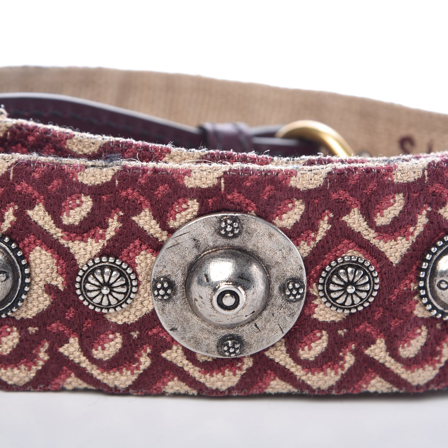 Oblique Studded Shoulder Strap Burgundy