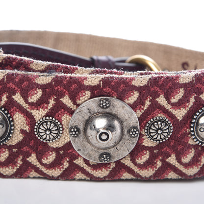 Christian Dior Oblique Studded Shoulder Strap Burgundy 4 of 7