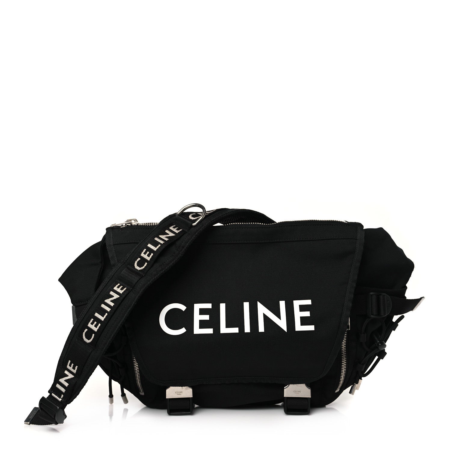 Celine Canvas Medium Trekking Messenger Bag Black 1 of 8