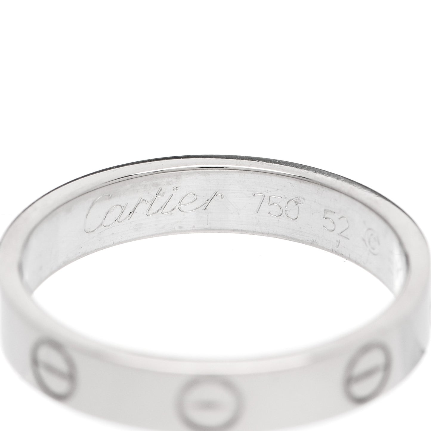 18K White Gold 3.5mm LOVE Wedding Band Ring 52 6