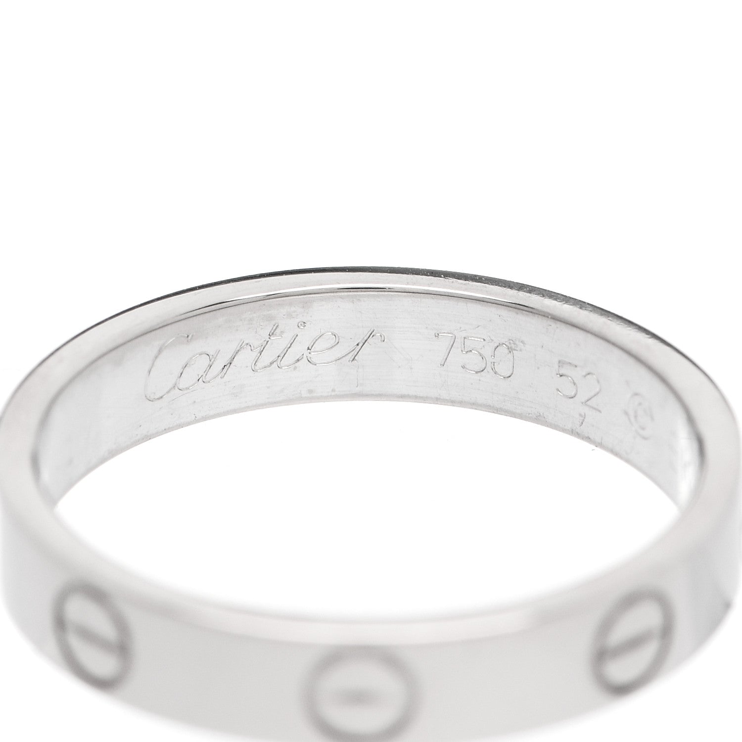 Cartier 18K White Gold 3.5mm LOVE Wedding Band Ring 52 6 3 of 5