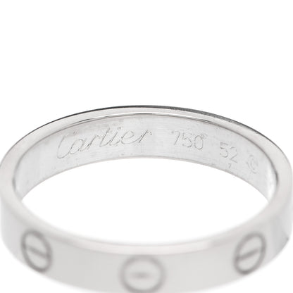 Cartier 18K White Gold 3.5mm LOVE Wedding Band Ring 52 6 3 of 5