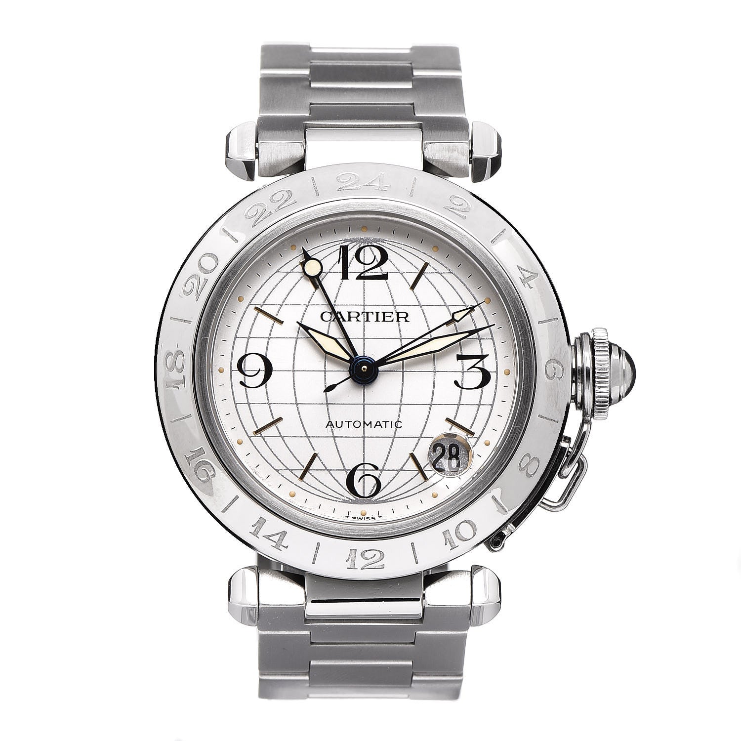 Cartier Stainless Steel 35mm Pasha GMT Automatic Watch 1 of 6