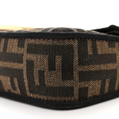 Fendi Fabric Jacquard FF 1974 Mini Baguette Tobacco Moro Black 11 of 14