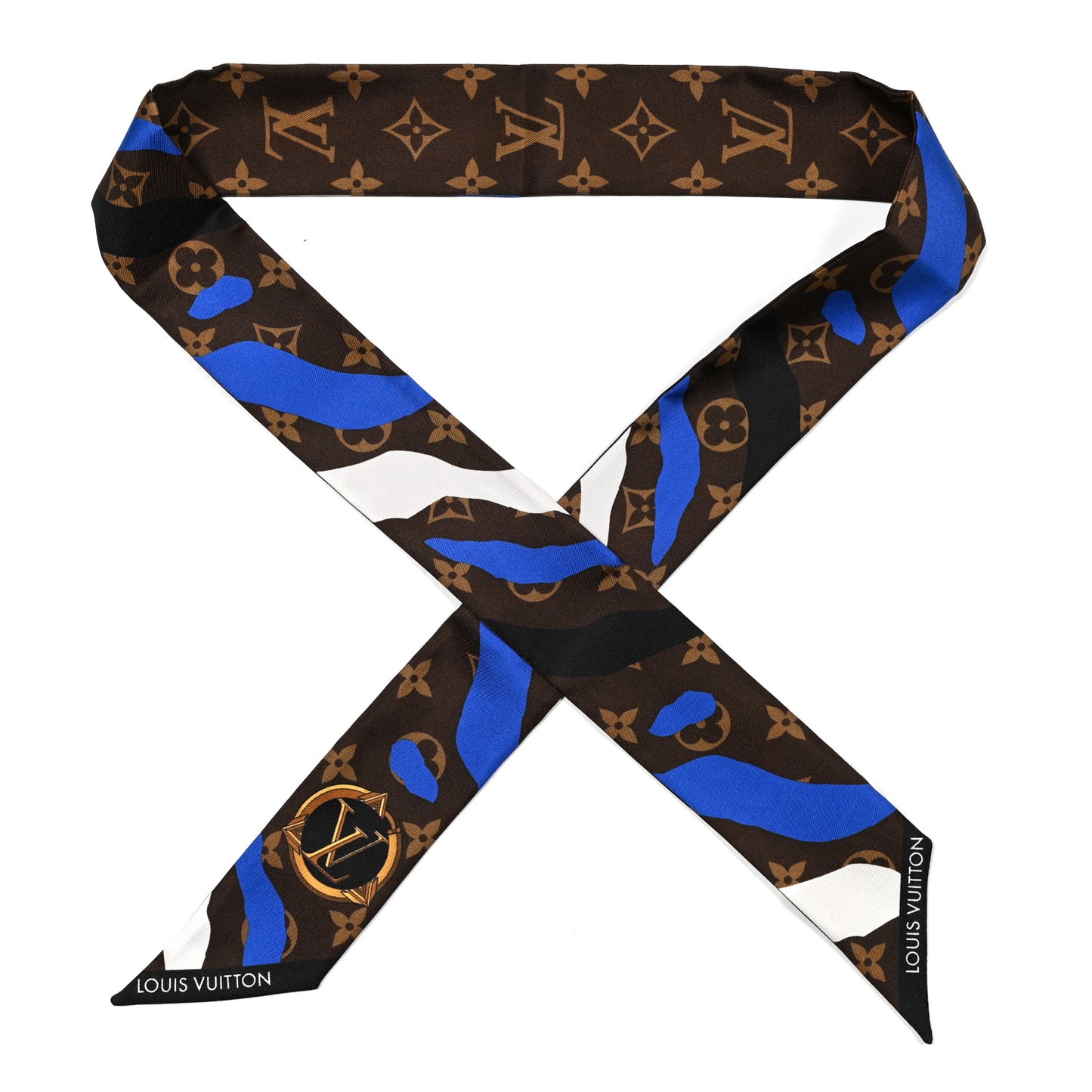 X LOL Silk Monogram BB Bandeau Blue Silver