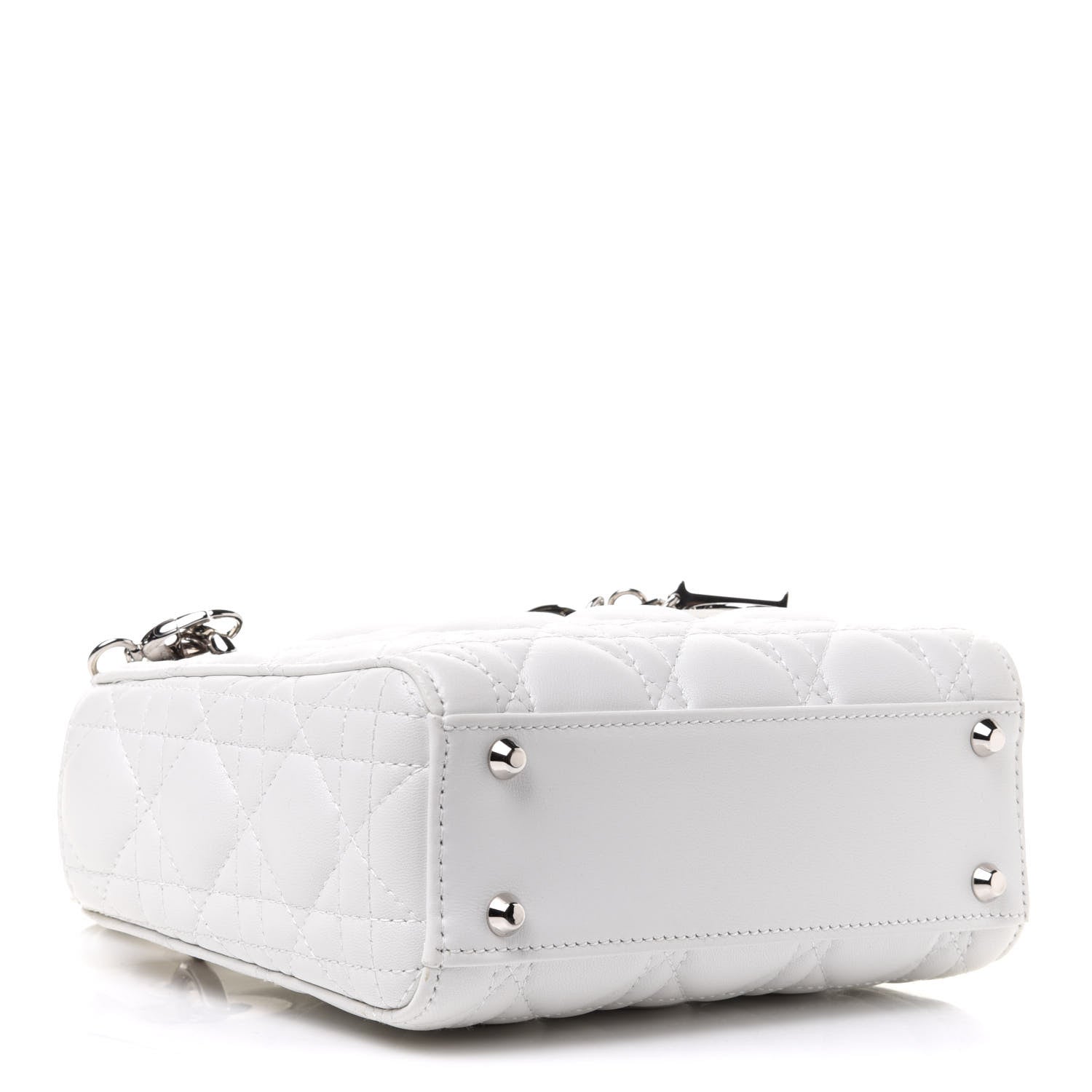 Christian Dior Lambskin Cannage Mini Lady Dior White 3 of 9