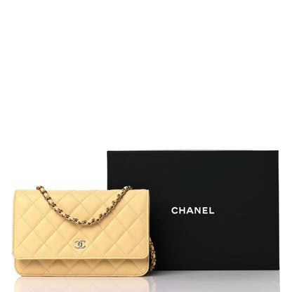Chanel Caviar Quilted Wallet on Chain WOC Yellow 11 of 11