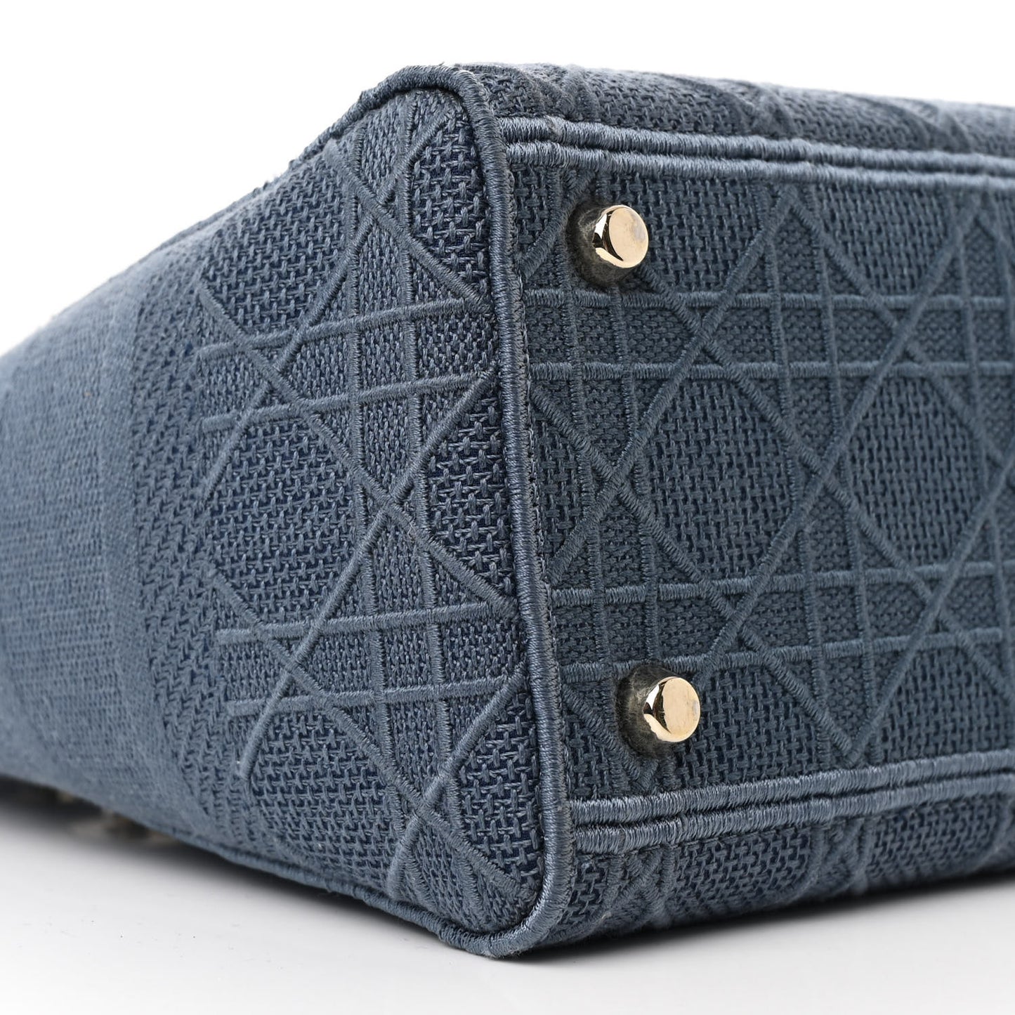 Canvas Embroidered Cannage Medium Lady D-Lite Denim Blue