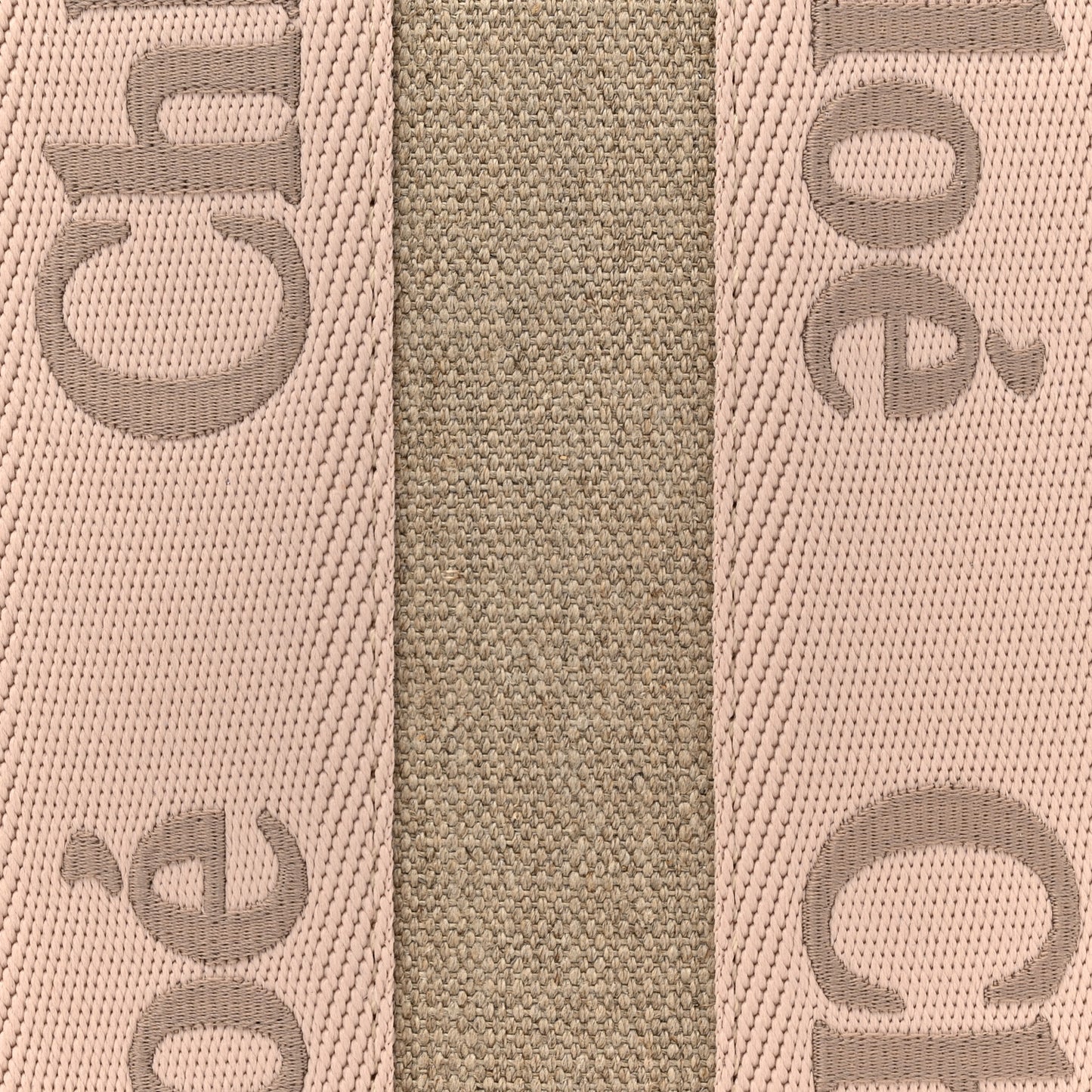 Cotton Calfskin Small Woody Ribbon Tote With Strap Blushy Beige