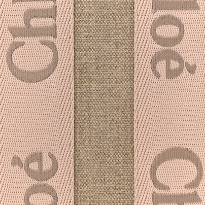 Chloe Cotton Calfskin Small Woody Ribbon Tote With Strap Blushy Beige 7 of 9