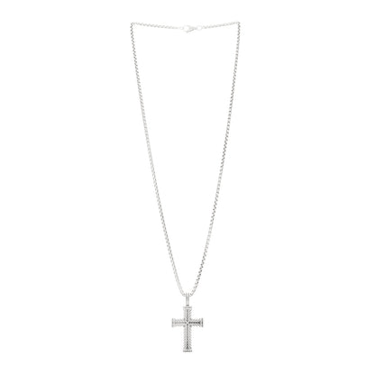 David Yurman Sterling Silver Chevron Cross Pendant Necklace 3 of 6