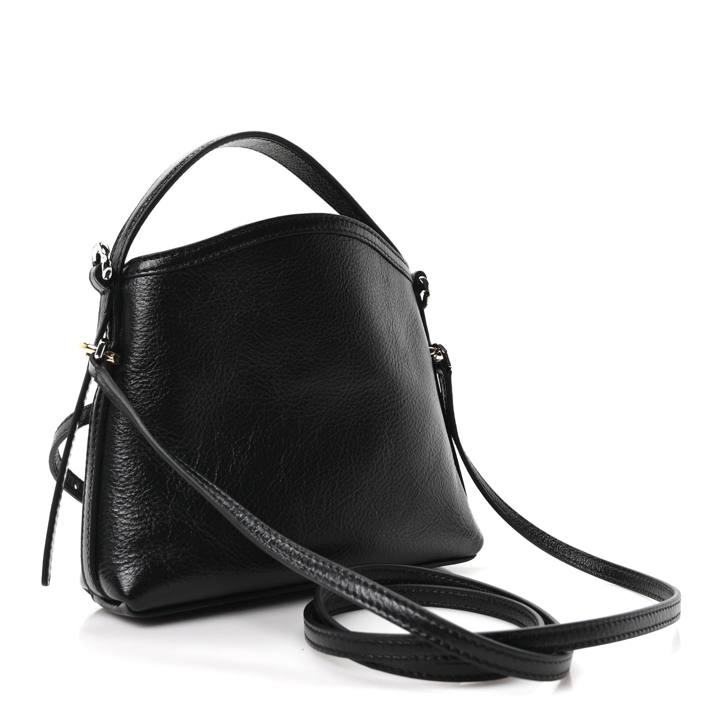 Tumbled Calfskin Nano Voyou Bag Black