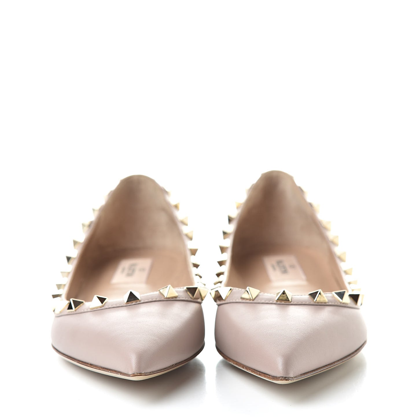 Nappa Rockstud Ballerina Flats 36 Poudre