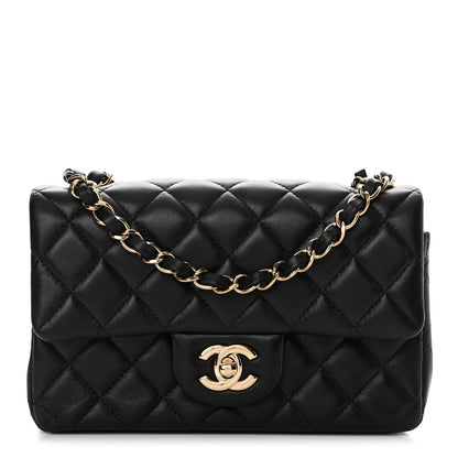 Chanel Lambskin Quilted Mini Rectangular Flap Black 1 of 13
