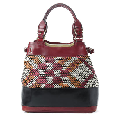 Burberry Prorsum Calfskin Raffia Check Tote 1 of 20