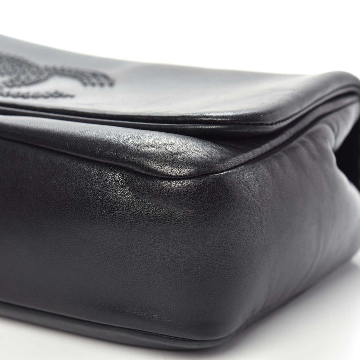 Lambskin Studded CC East West Flap Black