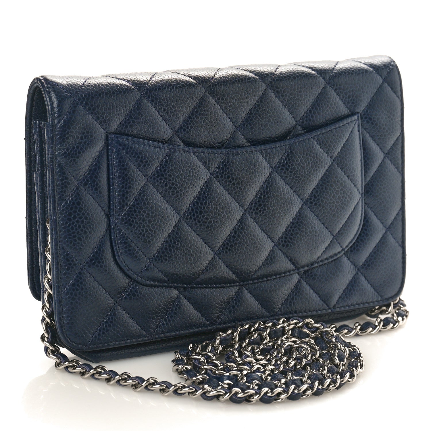 Chanel Caviar Quilted Wallet on Chain WOC Navy 2 of 11