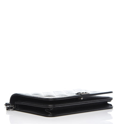 Chanel Caviar Quilted Boy Wallet On Chain WOC Black 4 of 8