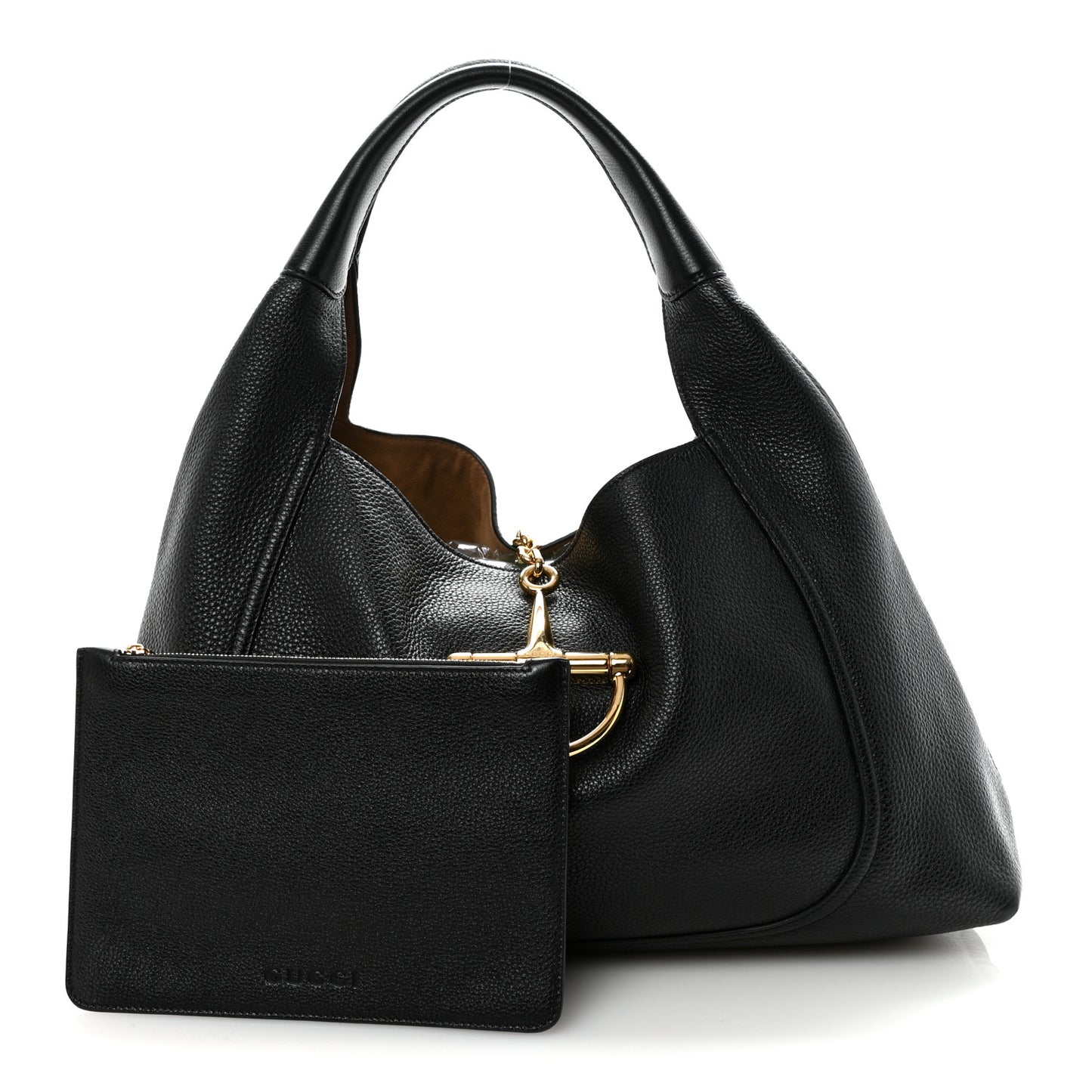 Grained Calfskin Softbit Maxi Shoulder Bag Black