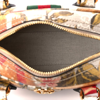 Gucci GG Supreme Monogram Water Flora Web Mini Ophidia Top Handle Bowler Bag Beige White Multicolor 5 of 11