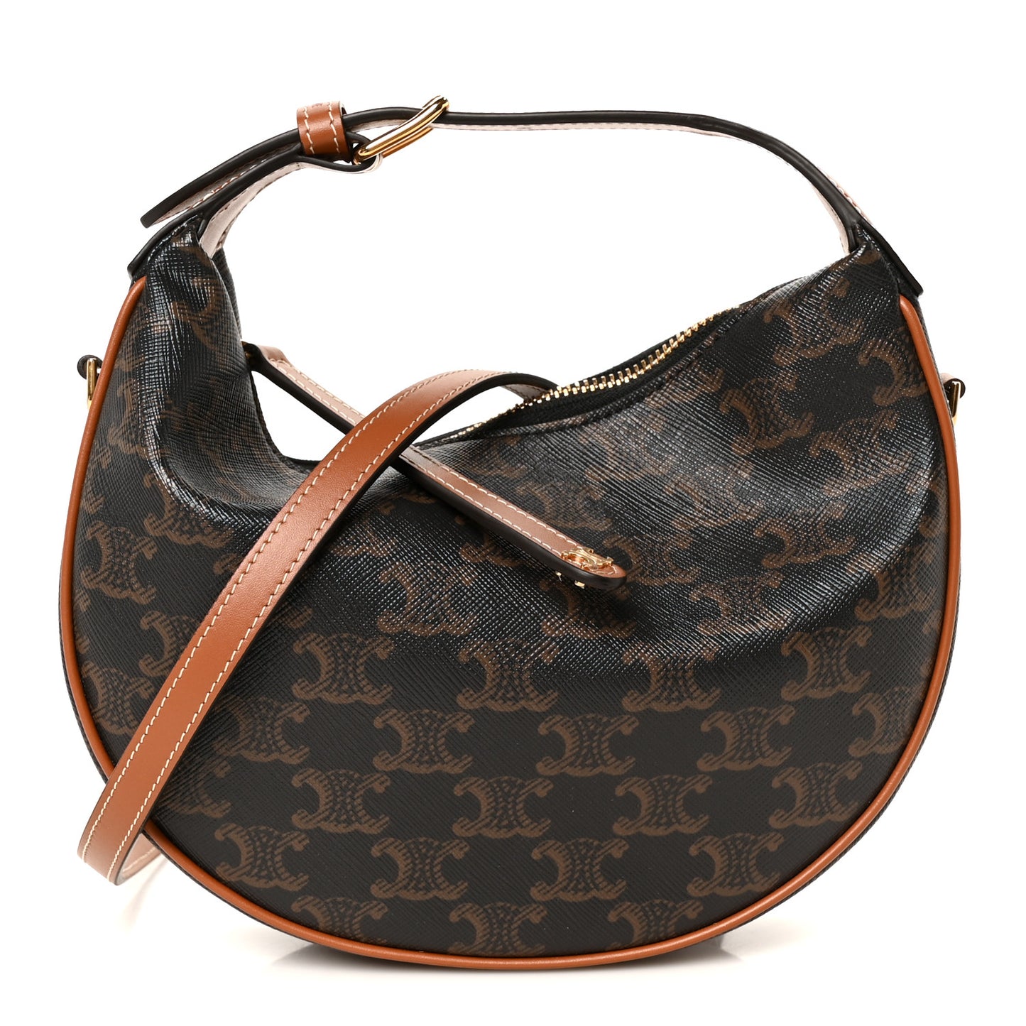 Triomphe Canvas Calfskin Teen Lulu Shoulder Bag Tan