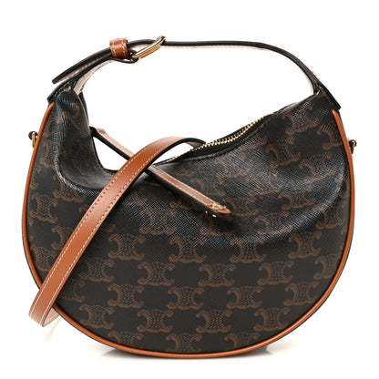 Celine Triomphe Canvas Calfskin Teen Lulu Shoulder Bag Tan 1 of 9