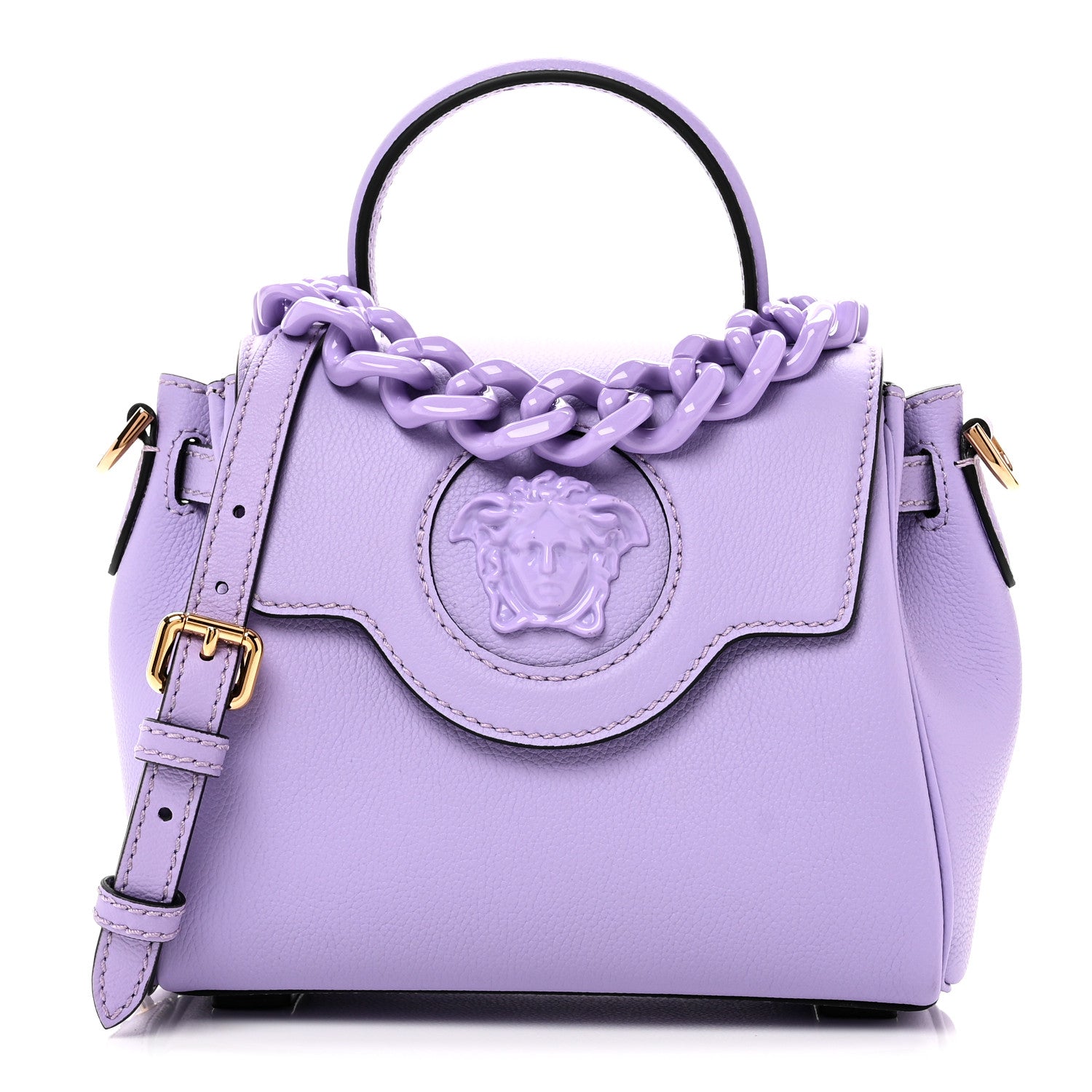 Versace Grained Calfskin Small La Medusa Top Handle Bag Lilac 1 of 9