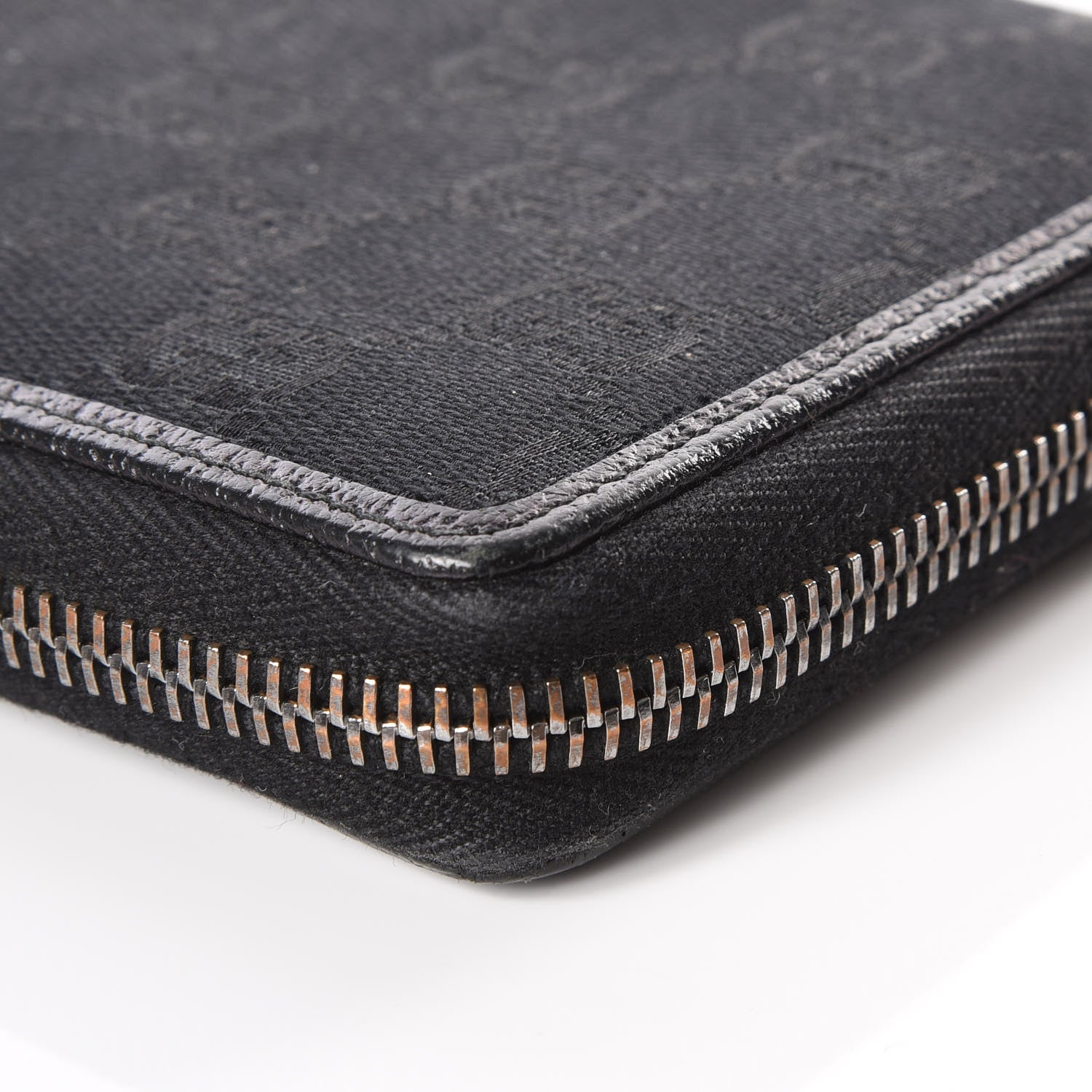 Gucci Monogram Metal Bar Zip Around Wallet Black 9 of 10