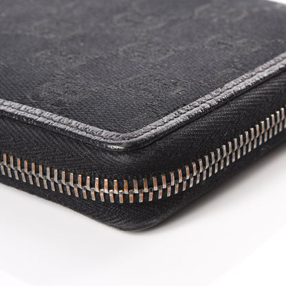 Gucci Monogram Metal Bar Zip Around Wallet Black 9 of 10