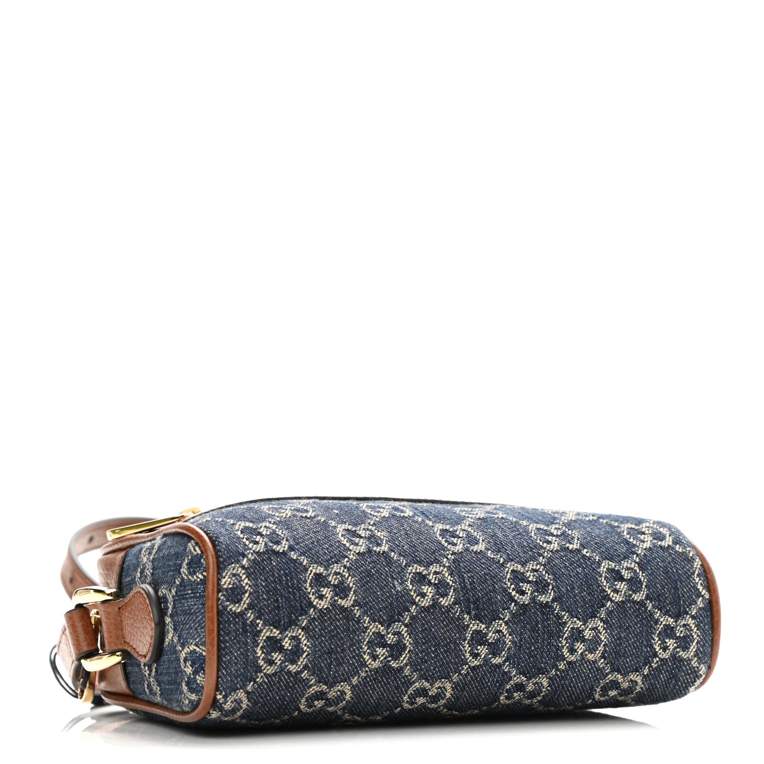 Gucci New Denim GG Monogram Dollar Calfskin Mini Ophidia Shoulder Bag Blue Tea Cuir Epilog 4 of 9