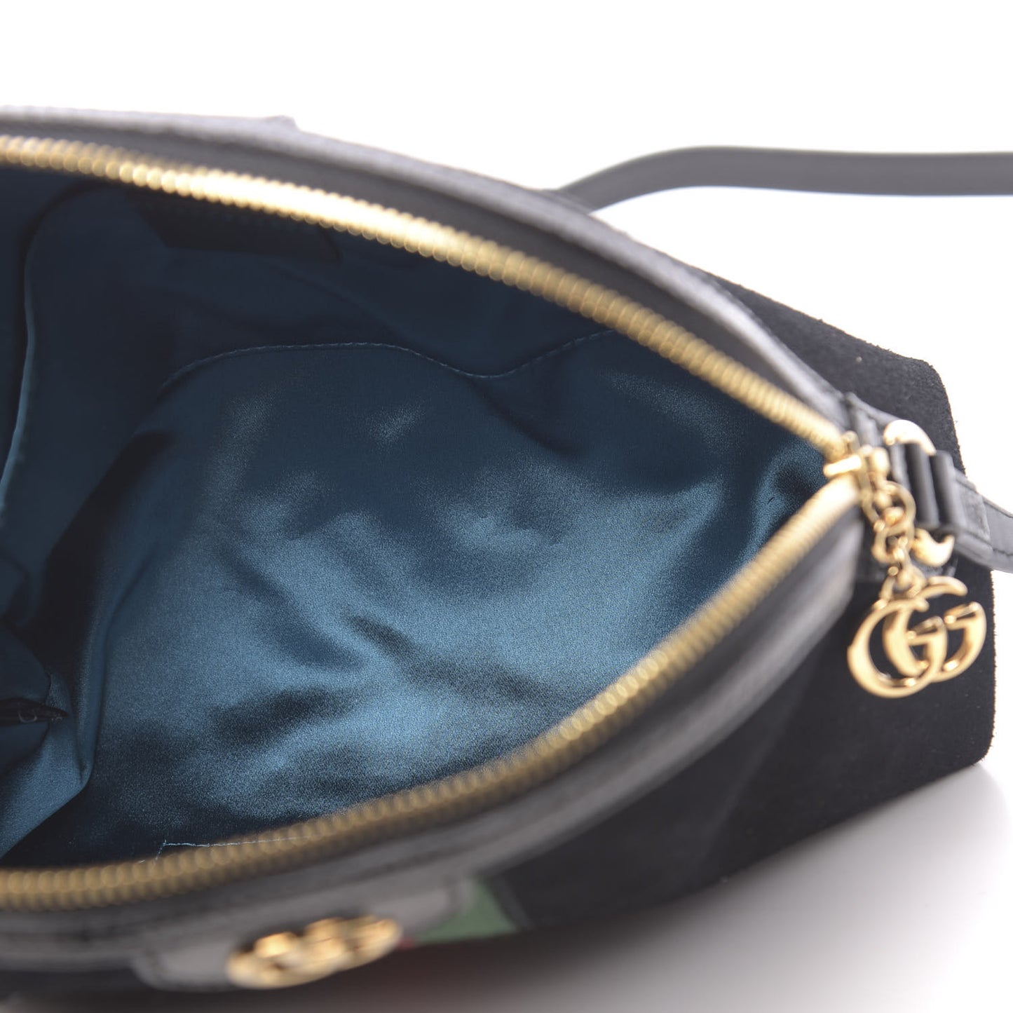 Suede Patent Web GG Small Ophidia Dome Shoulder Bag Black