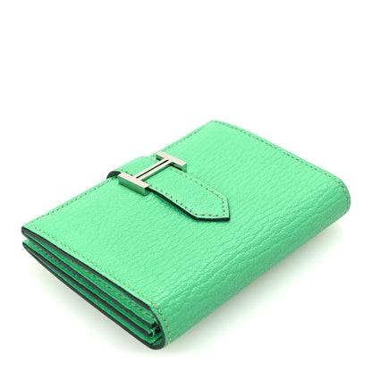 Hermes Chevre Mysore Bearn Card Holder Wallet Vert Comics 4 of 9