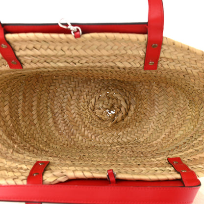 Christian Louboutin Woven Straw Loubishore Tote Red 5 of 10