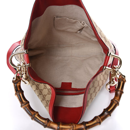 Gucci Monogram Medium Diana Bamboo Shoulder Bag Red 5 of 10