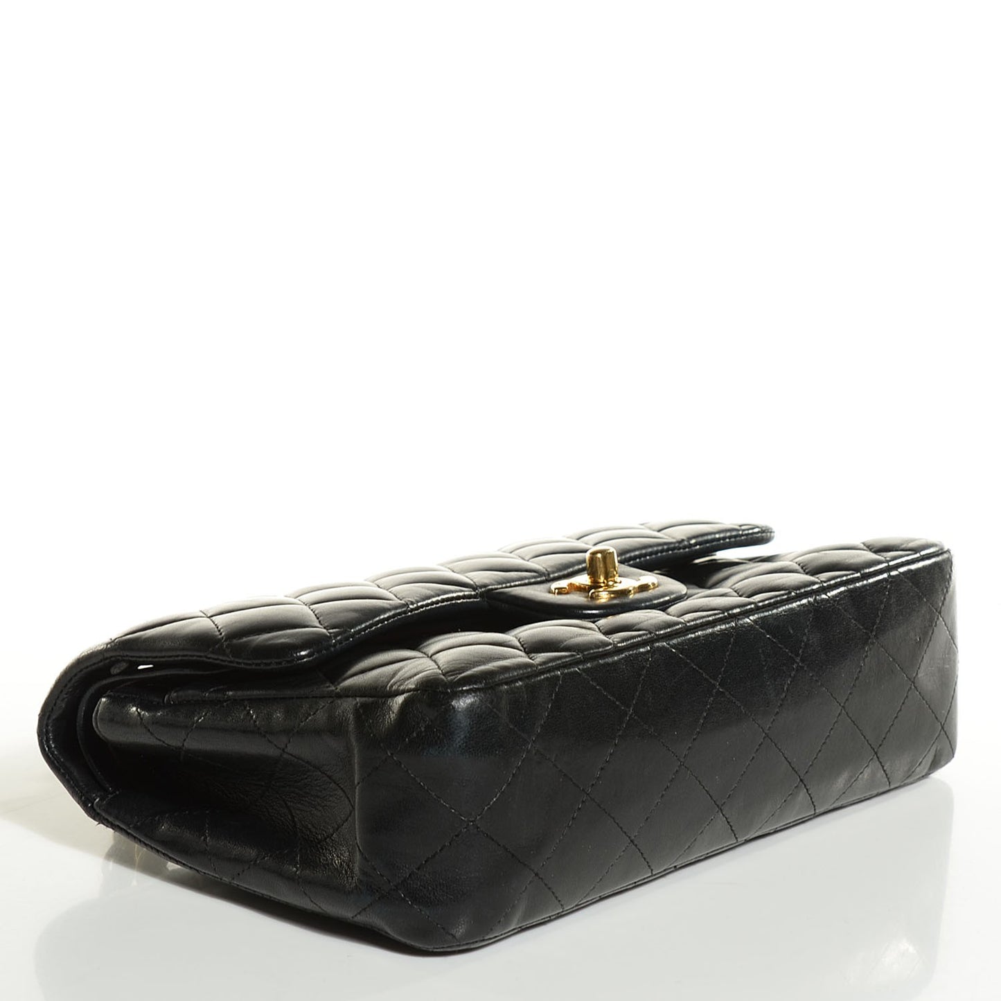Lambskin Quilted Small Double Flap Black