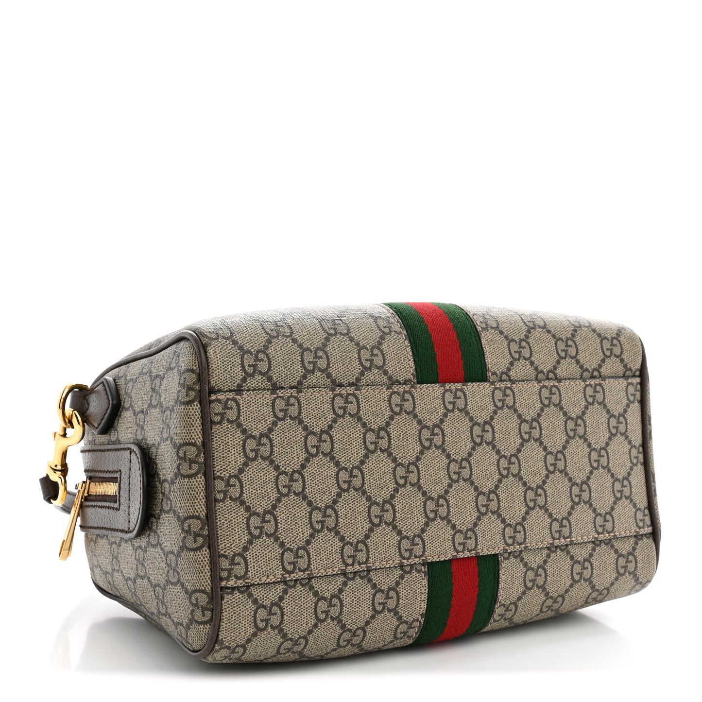 GG Supreme Monogram Web Small Ophidia Top Handle Bag Beige Ebony